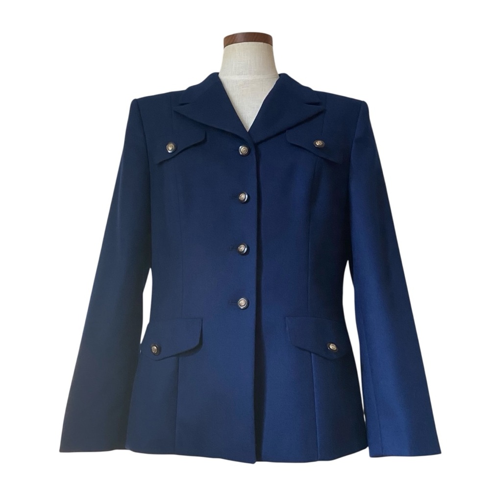 Vintage 90s Pendleton Navy Blue Wool Blazer Sz 10
